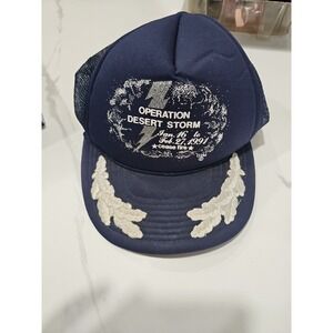 RARE Operation Desert Storm 1991 Scrambled Eggs Mesh Snapback Trucker Hat Cap